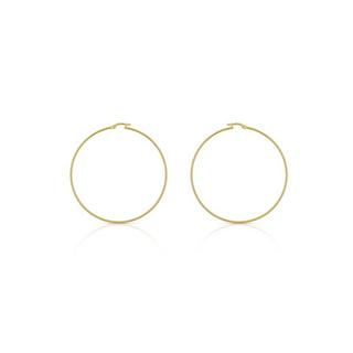 MUAU Schmuck  Créoles or jaune 750 fil rond 60mm 