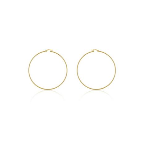 MUAU Schmuck  Créoles or jaune 750 fil rond 60mm 