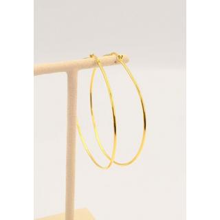 MUAU Schmuck  Créoles or jaune 750 fil rond 60mm 