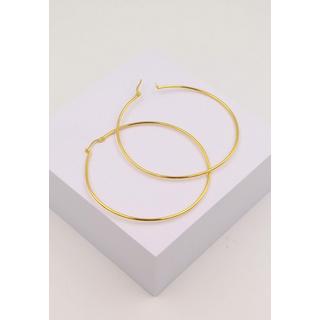 MUAU Schmuck  Créoles or jaune 750 fil rond 60mm 