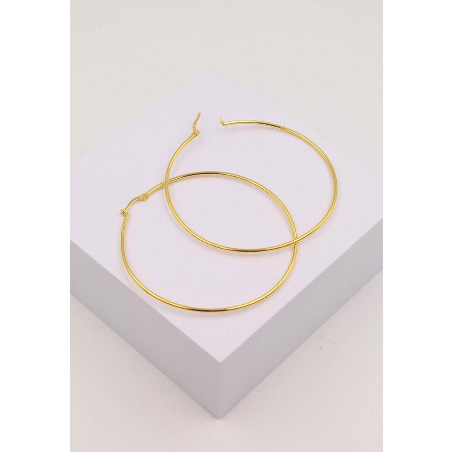 MUAU Schmuck  Créoles or jaune 750 fil rond 60mm 