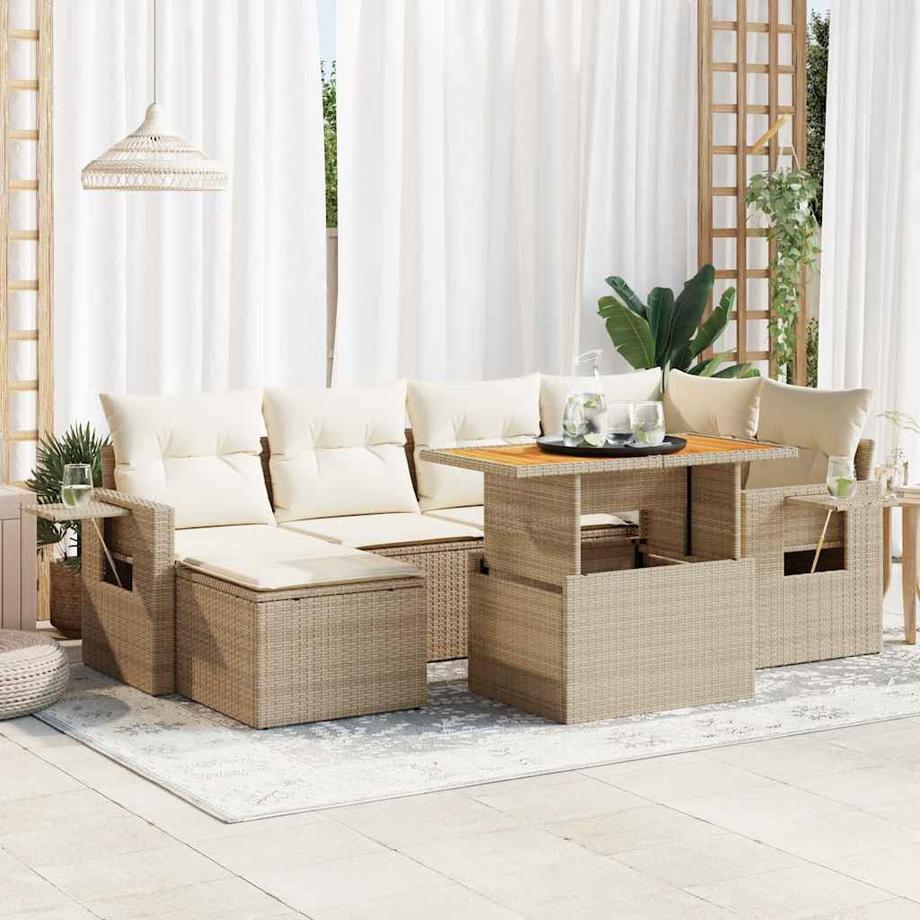 VidaXL set di divani da giardino Polirattan  