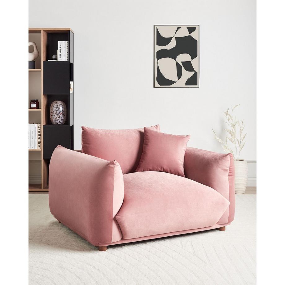 Beliani Fauteuil en Velours Glamour LUVOS  