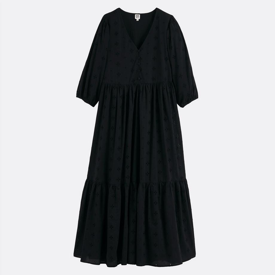 La Redoute Collections Abito lungo ricamo inglese scollo a V  