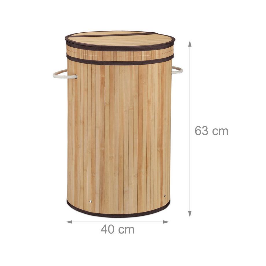 Northix Bambus Wäschekorb mit Deckel  