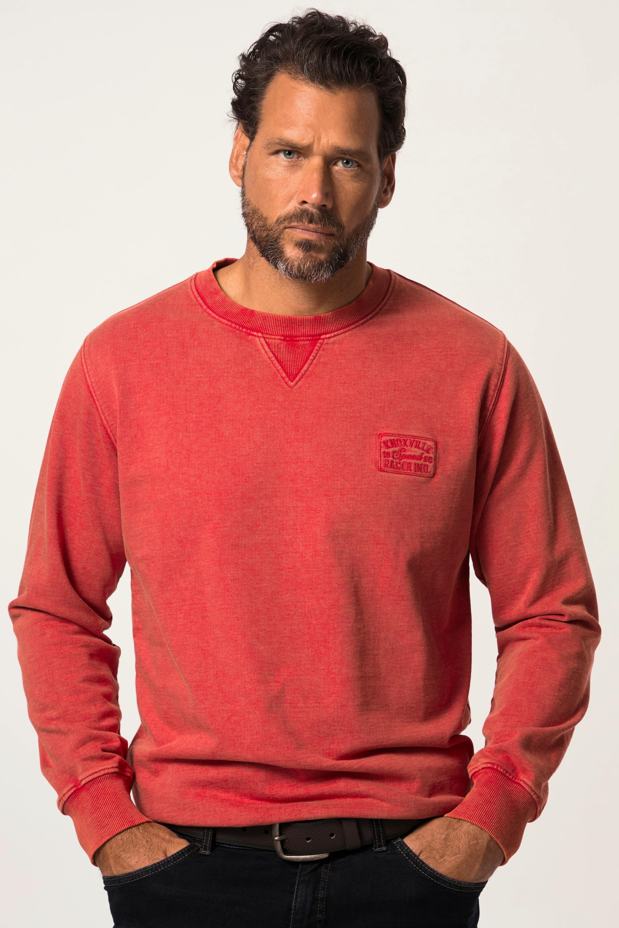 JP1880  Sweat à col rond style vintage, broderie sur la poitrine, jusqu'au 8 XL 