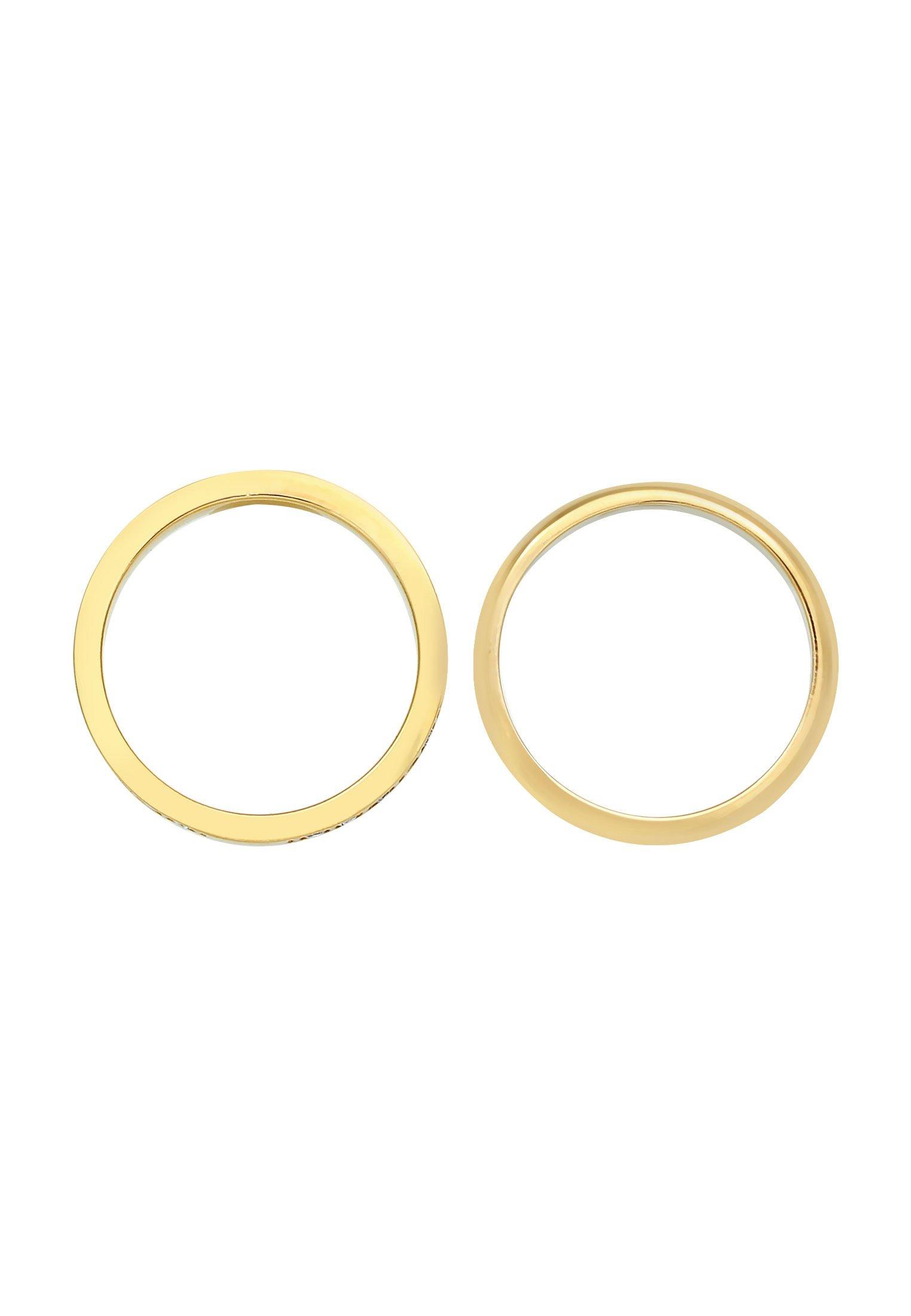 Elli  Ring Kristalle Memoire Bandring Basic 2Er Set 925 Silber 