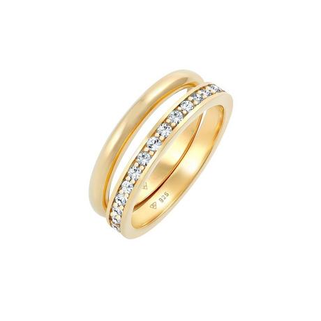 Elli  Ring Kristalle Memoire Bandring Basic 2Er Set 925 Silber 