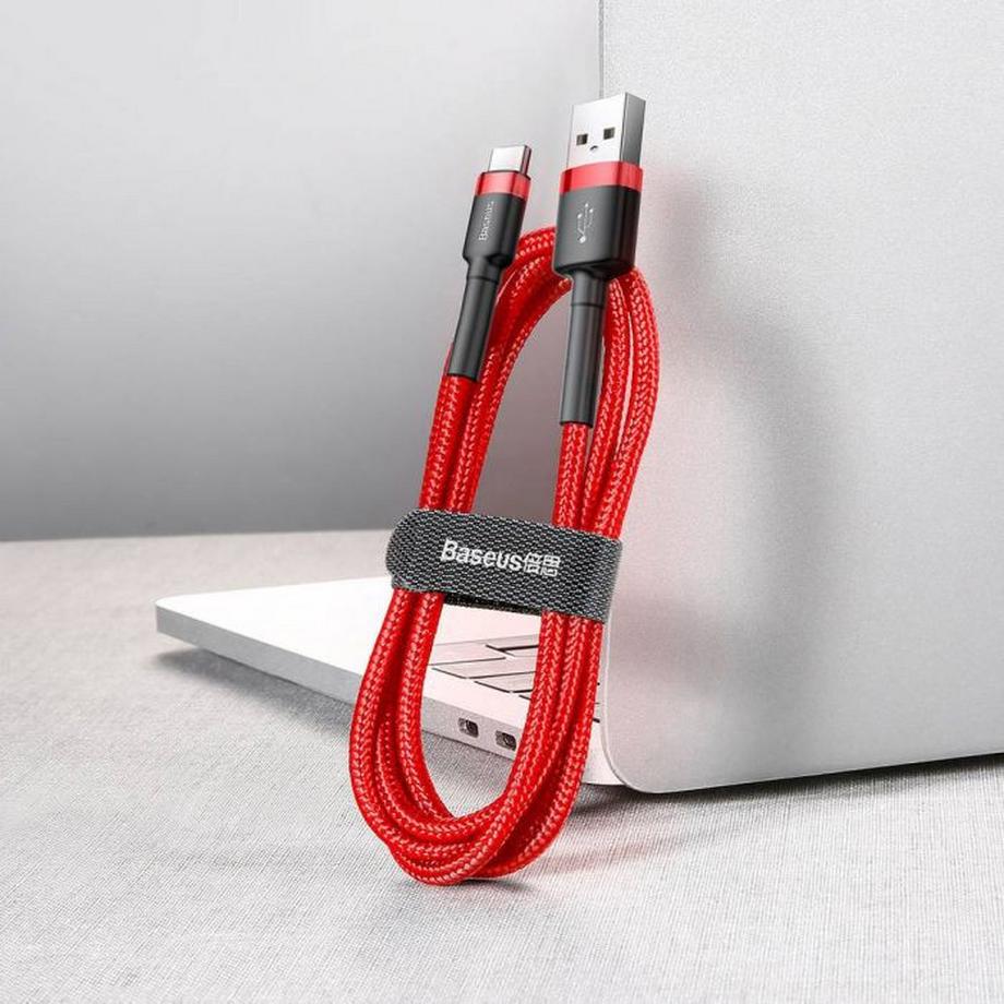 Baseus  Baseus Cafule Series - Kabel mit Nylon geflochtenes Ladekabel USB / USB-C QC3.0 2A 3M, Rot 