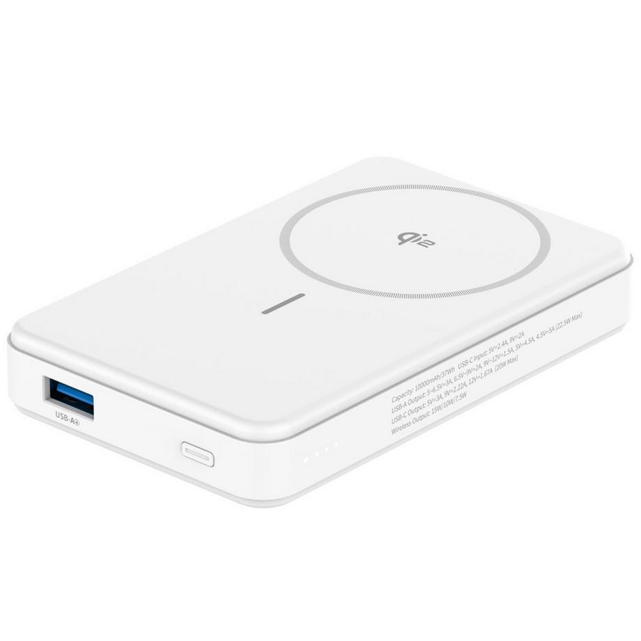 PowerBank 10 000 mAh 15 W Qi2 Blanc