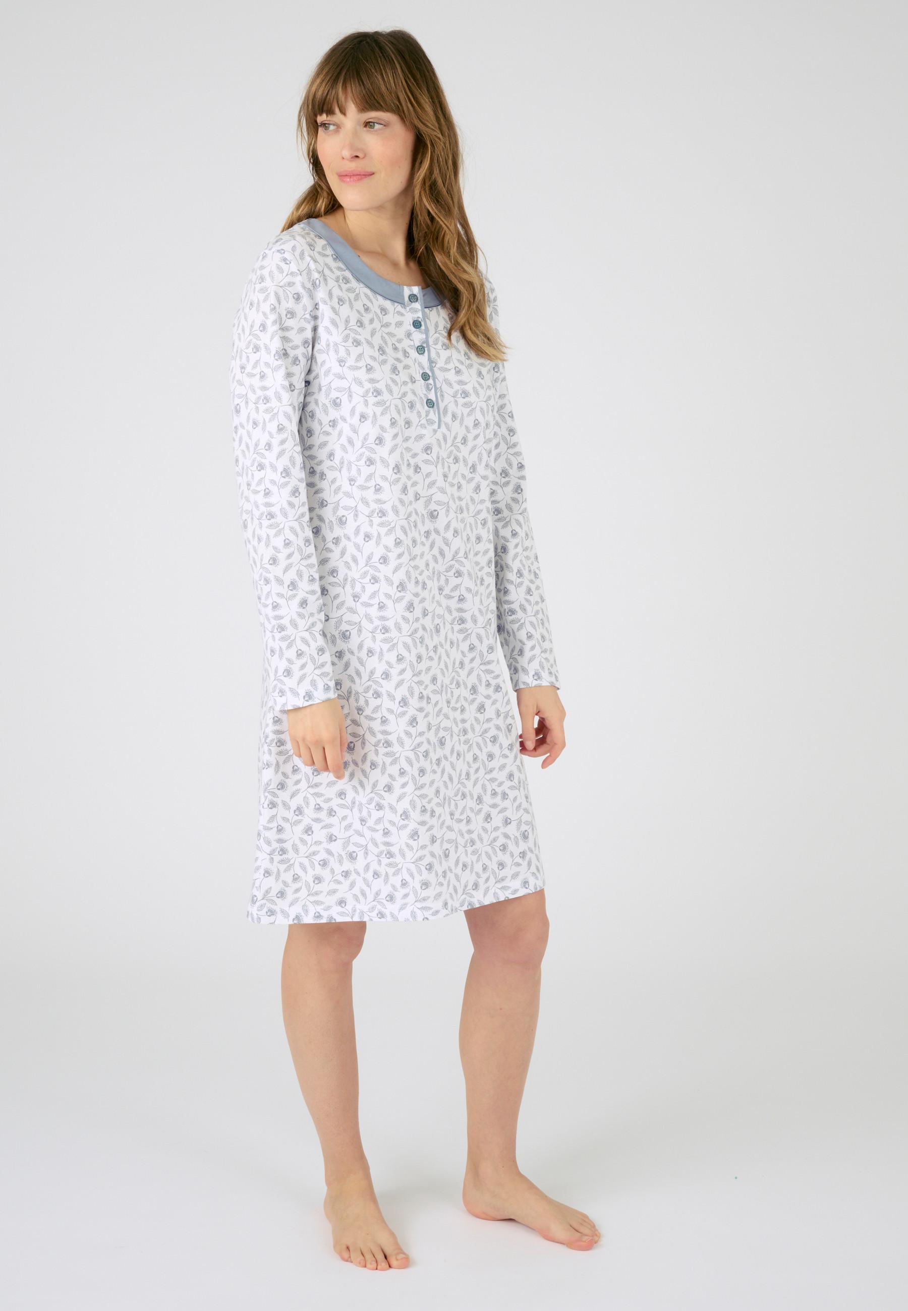 Damart  Chemise de nuit maille jersey pur coton peigné. 