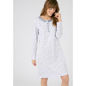 Chemise de nuit maille jersey pur coton peigné.