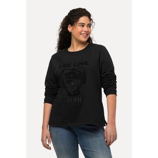 Ulla Popken Sweat-shirt Classic Col Rond Manches Longues avec Motif Chien  