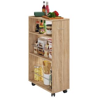 VCM Holz Küchenwagen Servierwagen Rollwagen Nischenschrank rollbar Rollen Tusal  