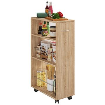 Holz Küchenwagen Servierwagen Rollwagen Nischenschrank rollbar Rollen Tusal