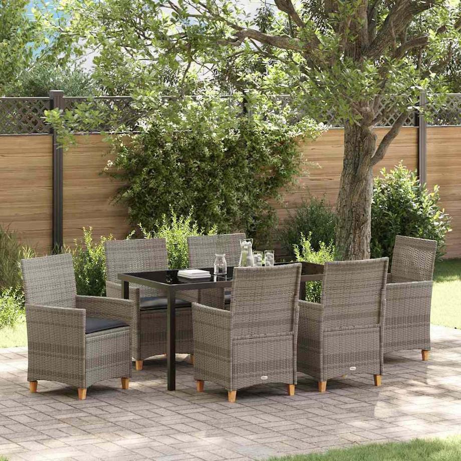 VidaXL Set da Pranzo per Giardino Polyrattan  