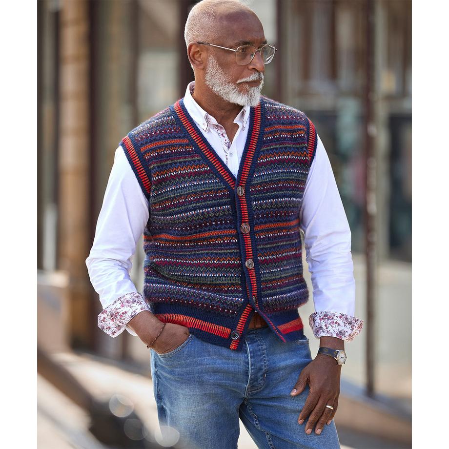 Joe Browns Gilet a Maglia con Motivo Norvegese  