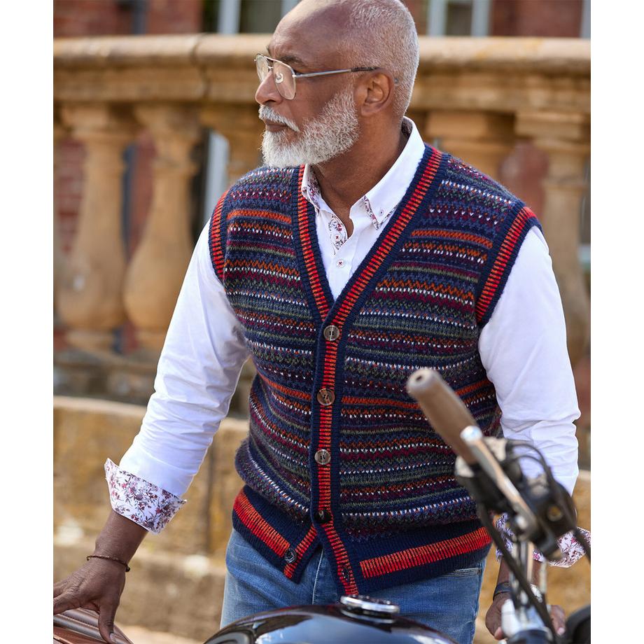 Joe Browns Gilet a Maglia con Motivo Norvegese  