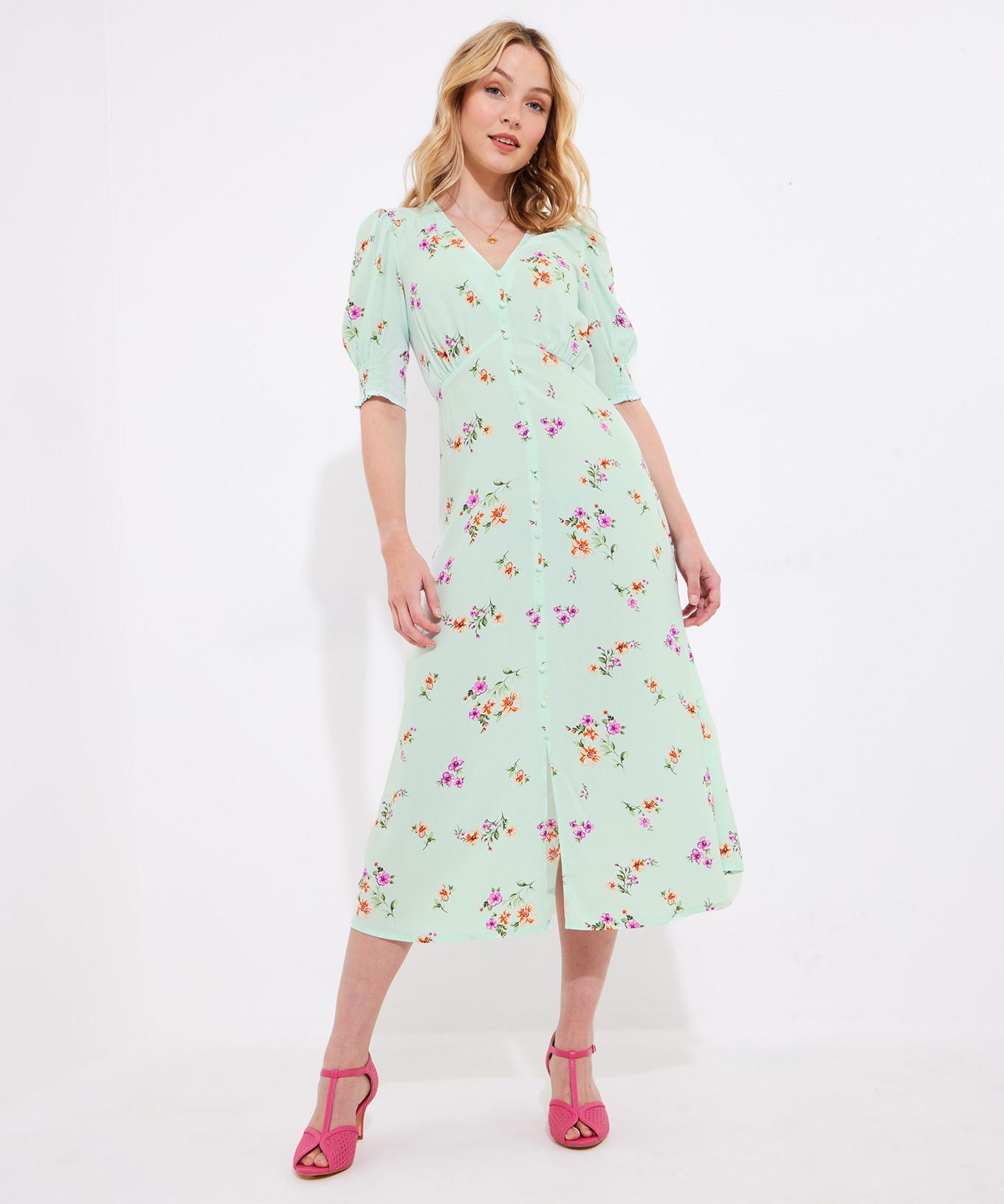 Joe Browns  Robe Midi Fleurs et Boutons 