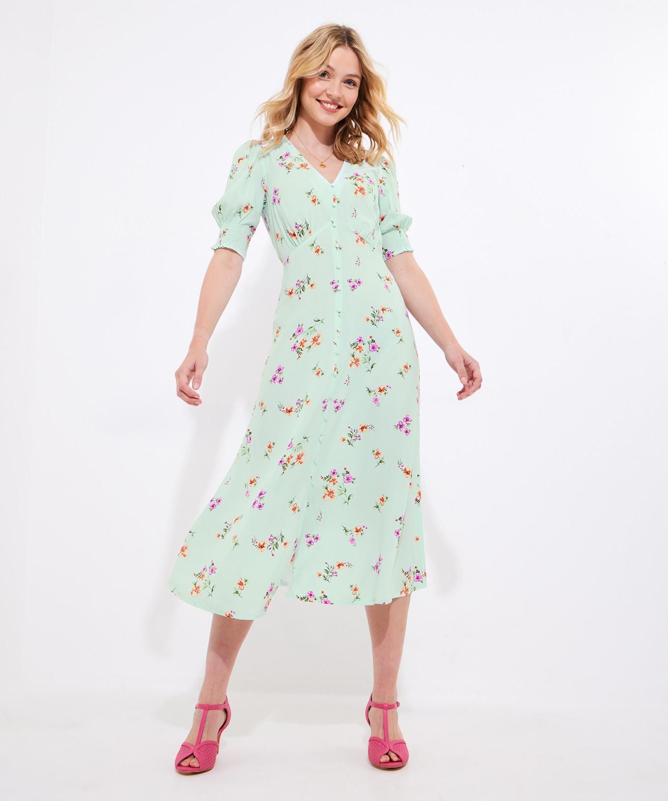 Joe Browns  Robe Midi Fleurs et Boutons 