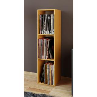VCM Holz Schallplatten Regal | Stand Regal mit 3 Fächer für 100 Schallplatten | Maße: H. 107 x B. 34 x T. 30 cm - Platto  