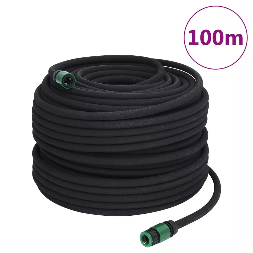 VidaXL - tubo di irrigazione Gomma, One Size, Nero