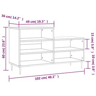 VidaXL Armoire à chaussures bois d'ingénierie  