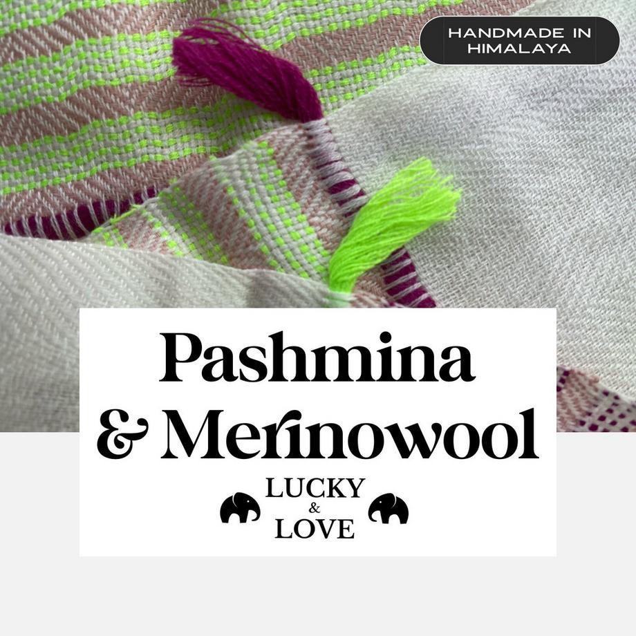 LUCKY & LOVE  Écharpe pashmina & mérinos Kumaon 