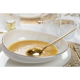 Aulica Ovale Suppenteller Weiß mit Goldblitz  