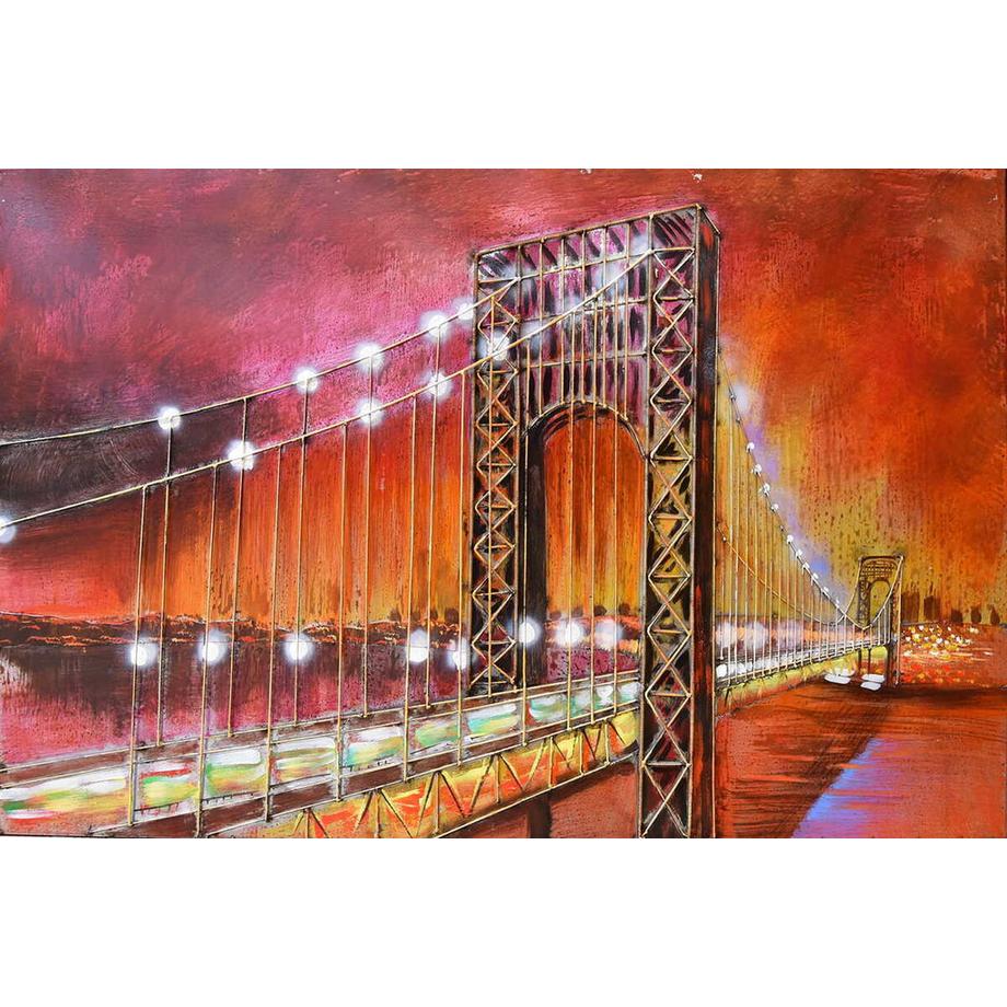 3D Metallbild Brücke Visionik 120x80