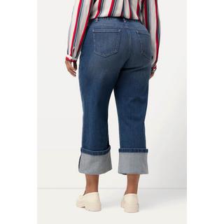 Ulla Popken  Jean Mary, large, jambe droite, coutures fantaisies 