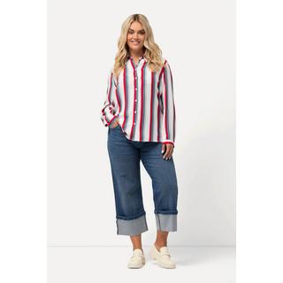 Ulla Popken  Jean Mary, large, jambe droite, coutures fantaisies 