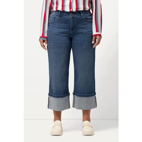 Ulla Popken  Jean Mary, large, jambe droite, coutures fantaisies 