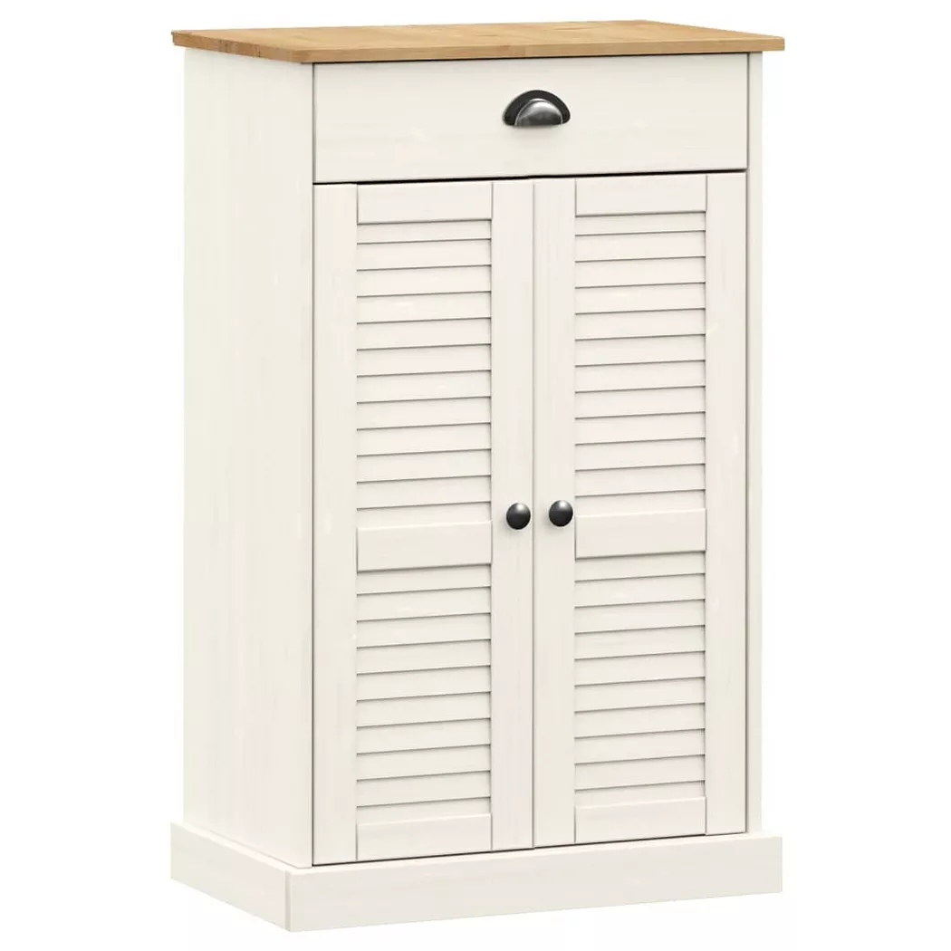 VidaXL - Armoire à chaussures bois, One Size, Blanc