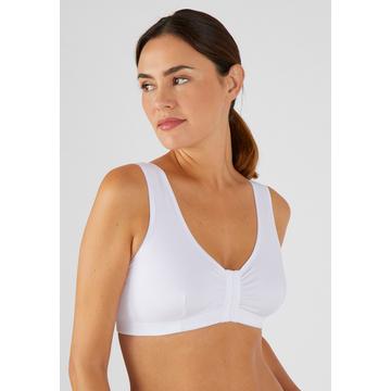 Soutien-gorge sans armatures, ouvert devant.