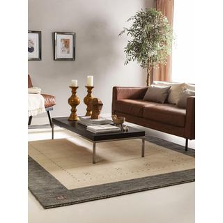 Benuta Tapis de laine Jamal Beige/Gris  