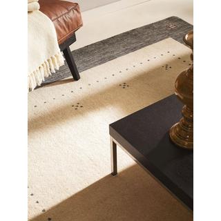 Benuta Tapis de laine Jamal Beige/Gris  