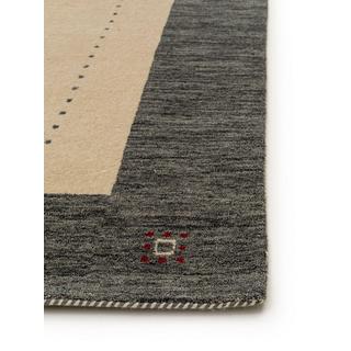 Benuta Tapis de laine Jamal Beige/Gris  