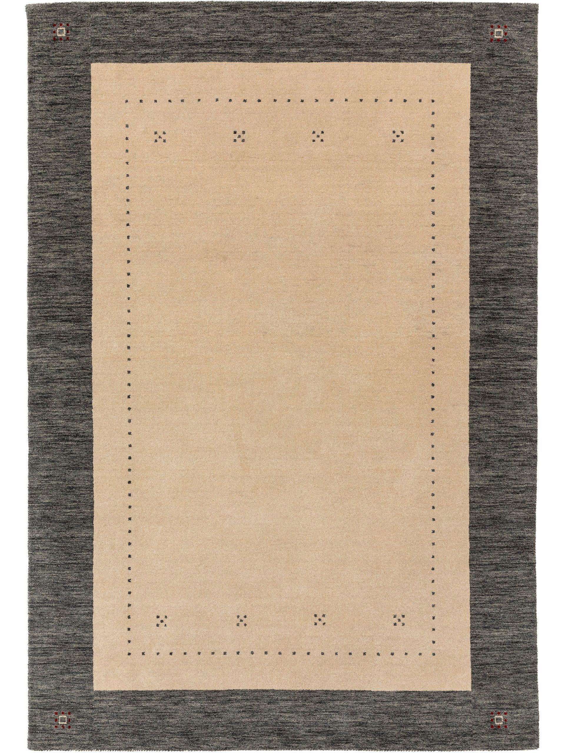 Benuta Tapis de laine Jamal Beige/Gris  