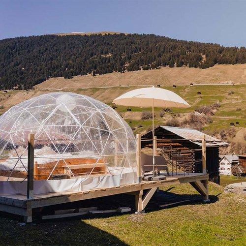 Geschenkidee  1 nuit en Bubble Suite dans la vallée alpine des Grisons, petit déjeuner inclus (pour 2 personnes) 