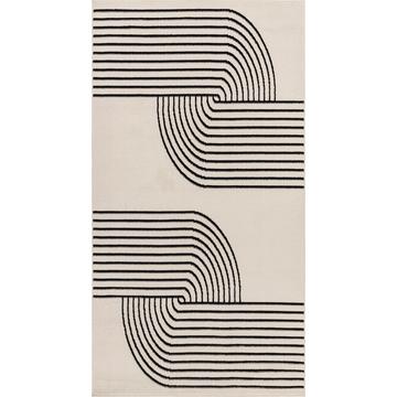 Tapis Scandinave Moderne Blanc/Noir