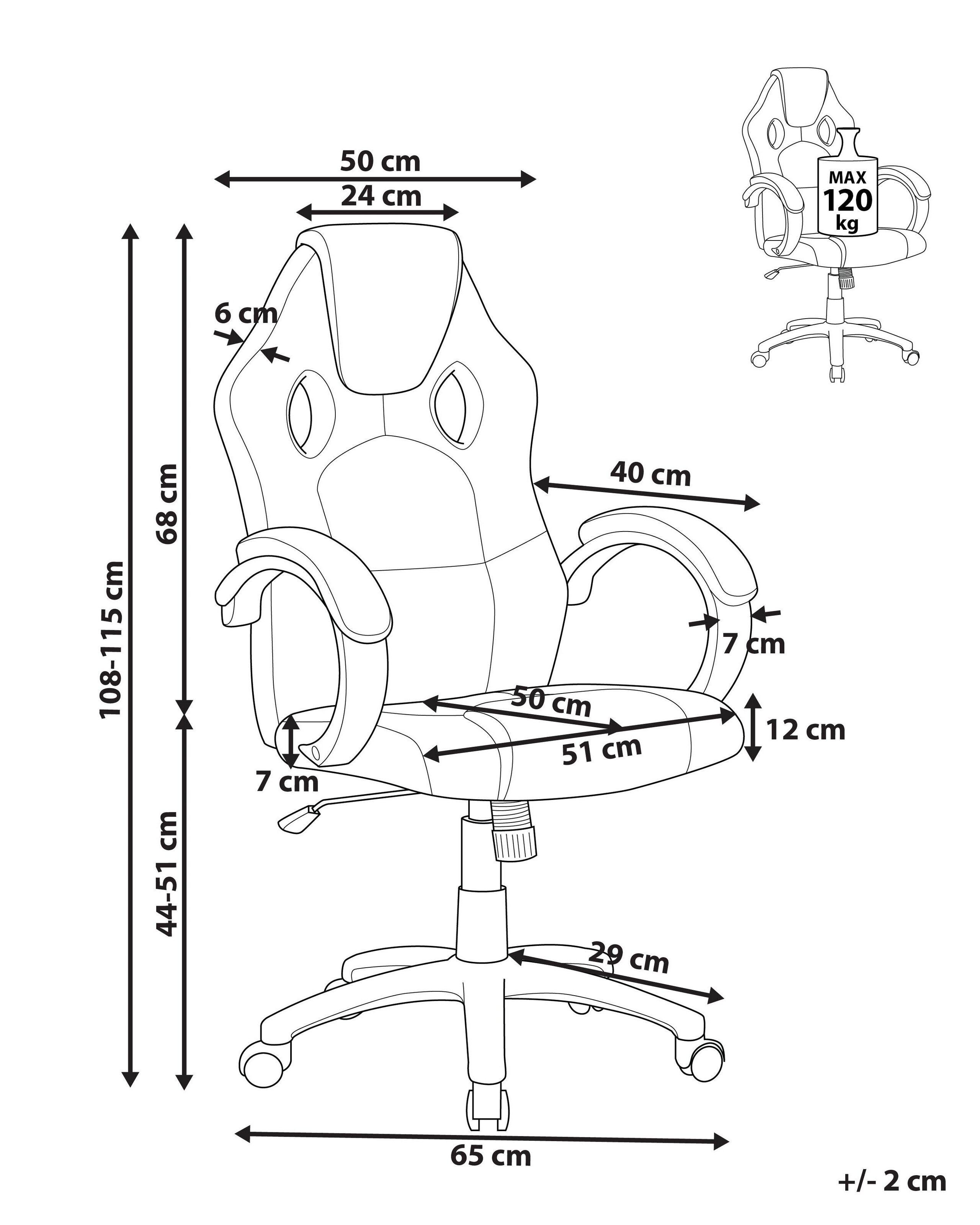 Beliani Chaise de bureau en Cuir PU Moderne FIGHTER  