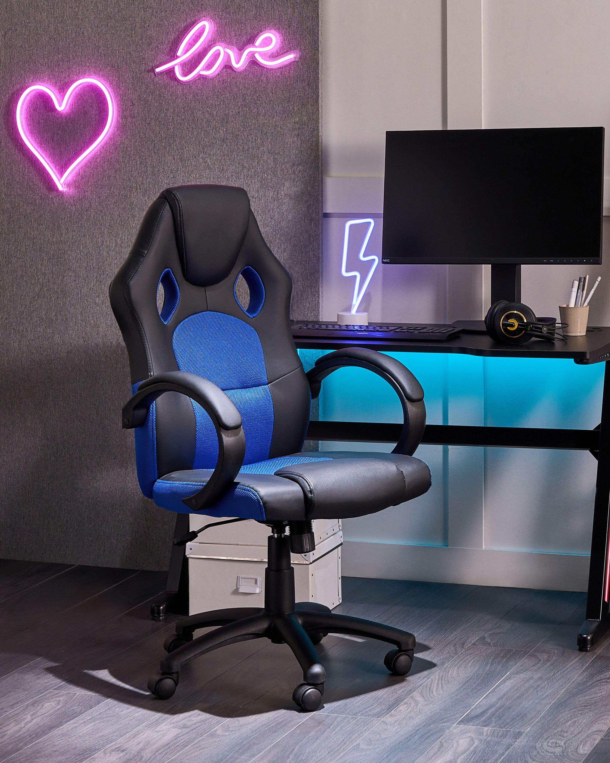 Beliani Chaise de bureau en Cuir PU Rétro FIGHTER  