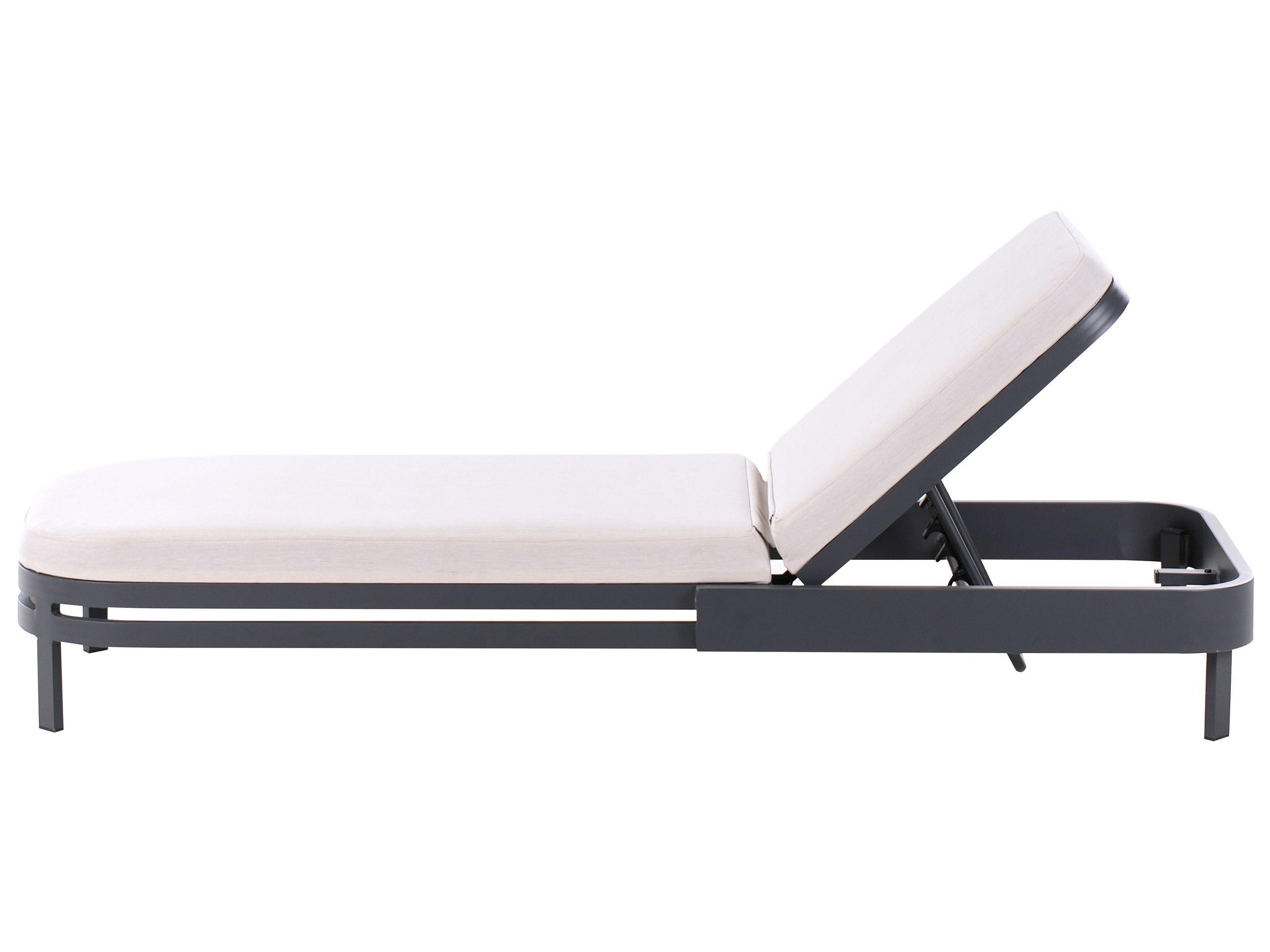 Beliani Lettino Prendisole con Cuscino en Alluminio Moderno NETTUNO  