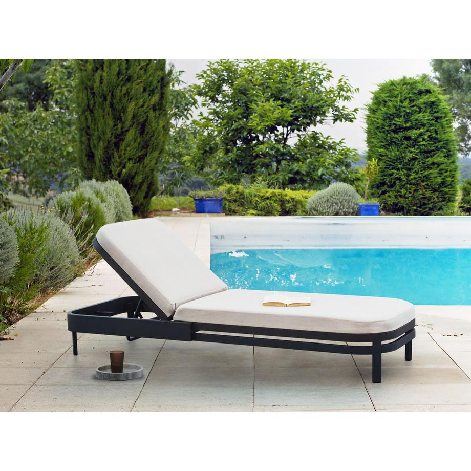 Beliani Transat avec coussin en Aluminium  NETTUNO  