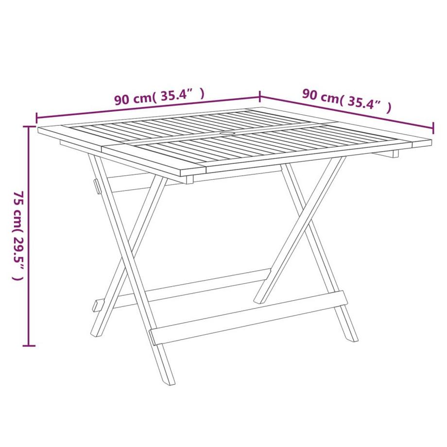 VidaXL Table de jardin bois d'acacia  