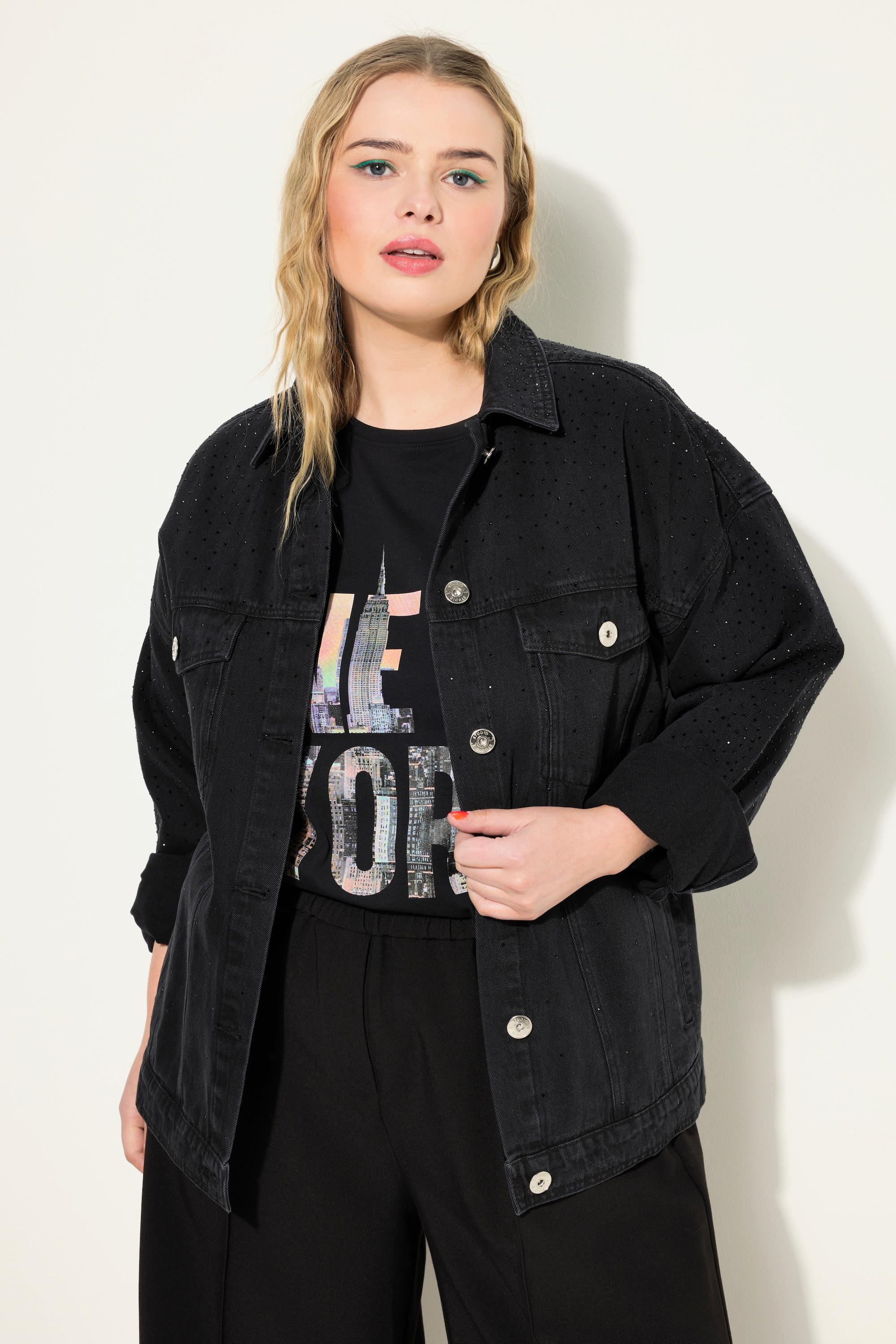 Studio Untold  Veste en jean oversized, avec col chemise et manches longues 