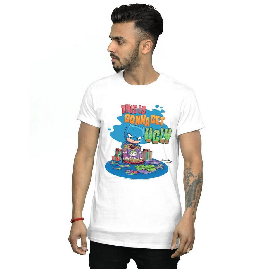 DC COMICS Super Friends Batman Ugly Christmas Sweater T-Shirt  