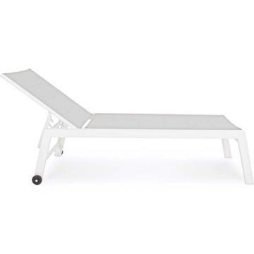 Chaise longue � roulettes Hilde haute blanche Cloud