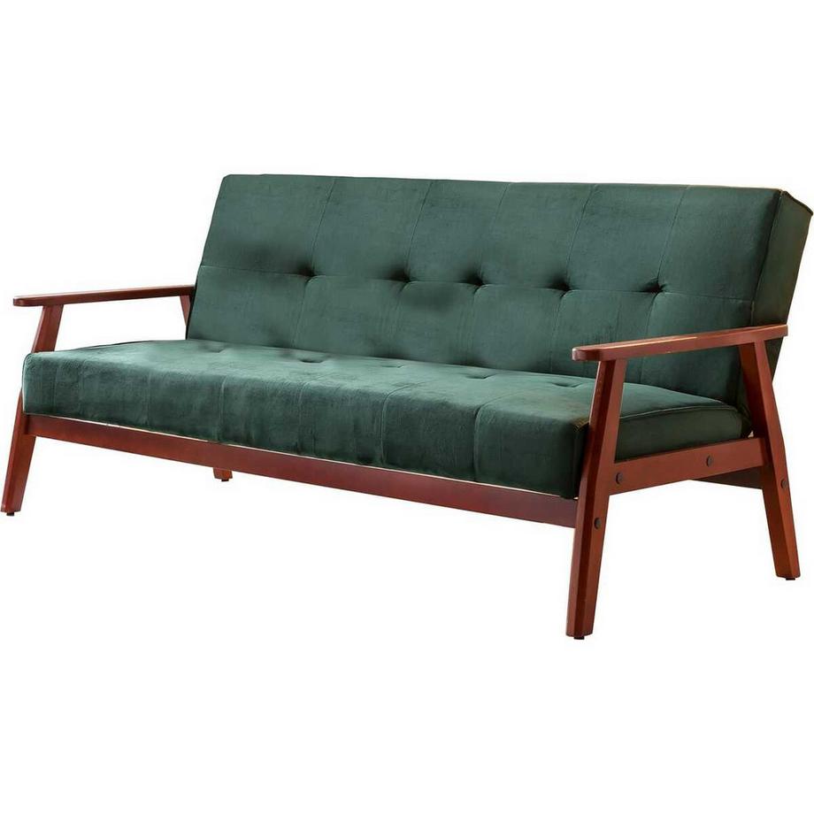 Bettsofa 3-Sitzer Samt tannengrün 190